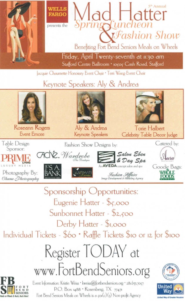 Fort Bend Seniors Mad Hatter Spring Luncheon